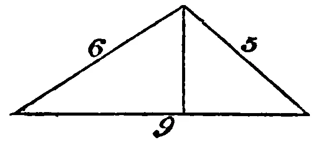 Triangle with sides measuring 6, 5, and 9