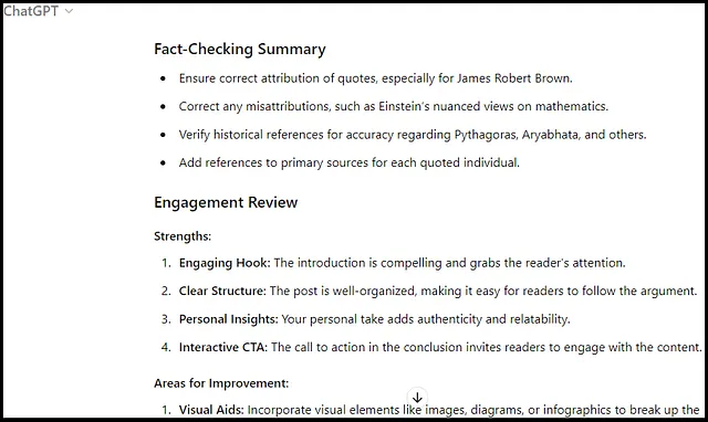 Output 1 screenshot of iterated prompts in ChatGPT